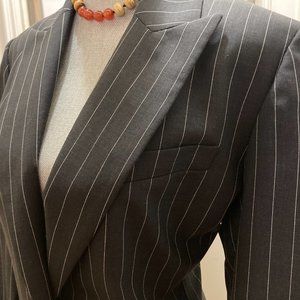 Linda Allard Ellen Tracy Black Pinstripe Blazer